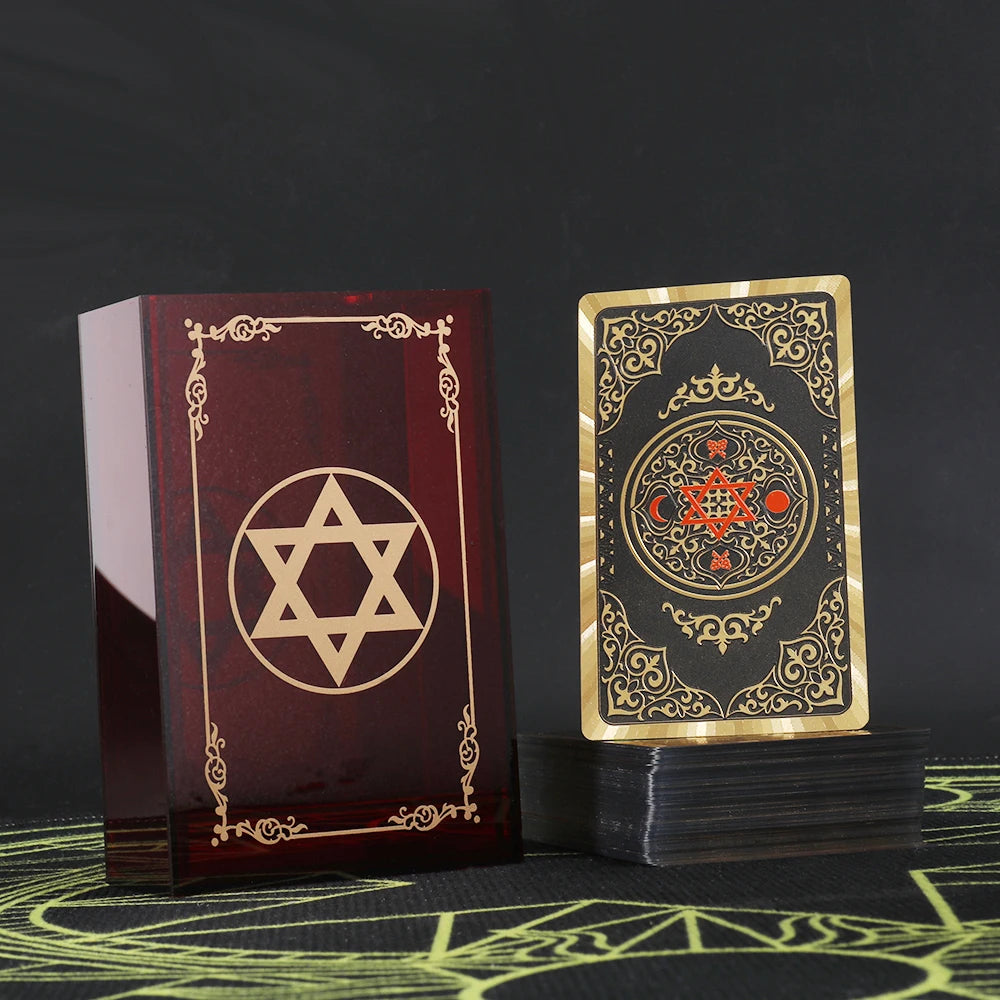 Gold Foil Tarot Dark Red