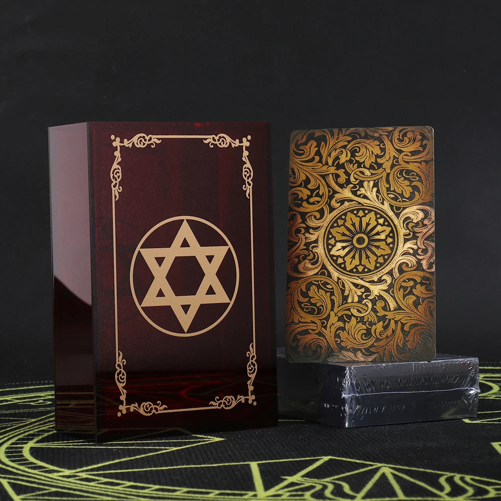 Gold Foil Tarot Dark Red