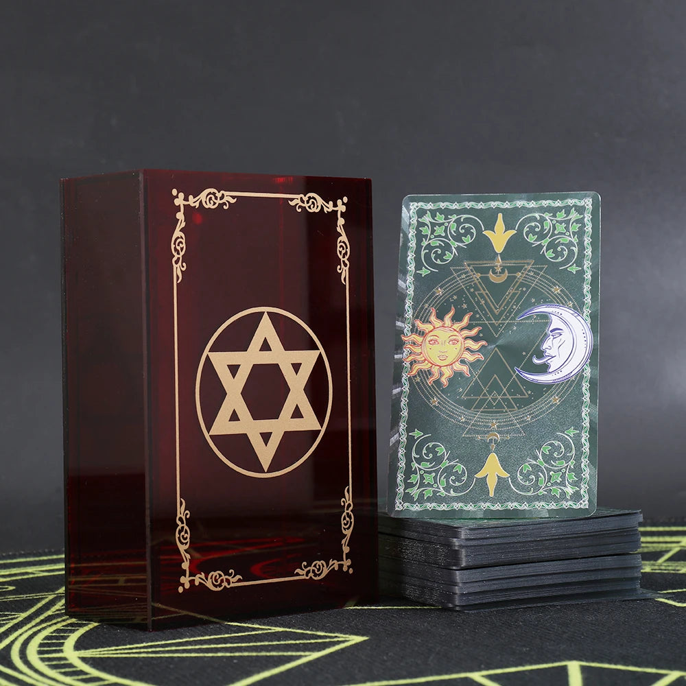 Gold Foil Tarot Dark Red