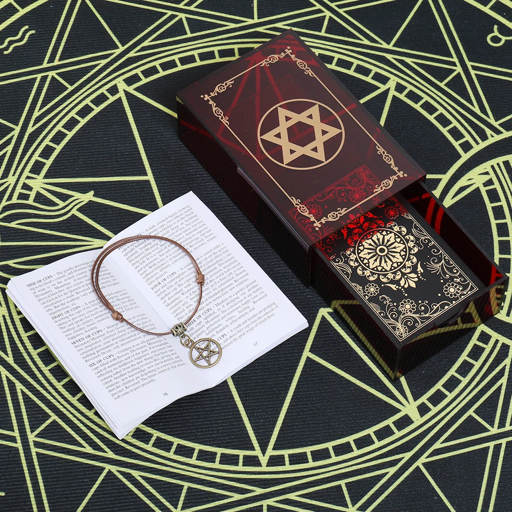 Gold Foil Tarot Dark Red