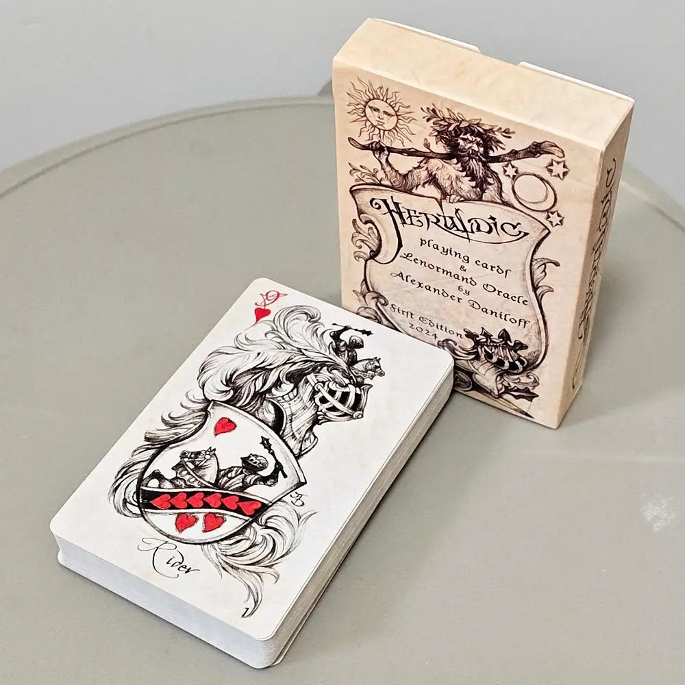 Heraldic Playing Cards, Hand-Drawn Lenormand Oracle Cards