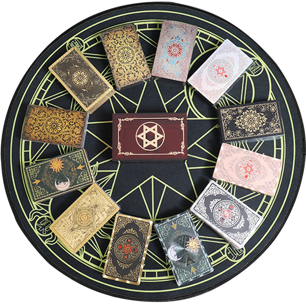 Gold Foil Tarot Dark Red