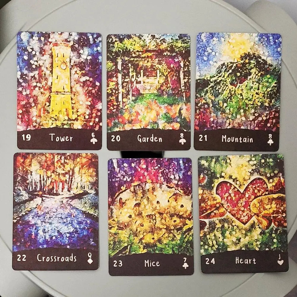 Afterlight Lenormand Deck and 12 Pcs Zodiac Oracle Cards