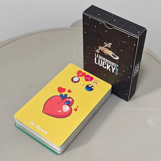 Lenormand Lucky Pro Deck – with Astrology, Planet & 4 Element Symbols, Color-Coded Meanings