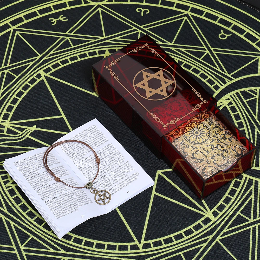 Gold Foil Tarot Dark Red
