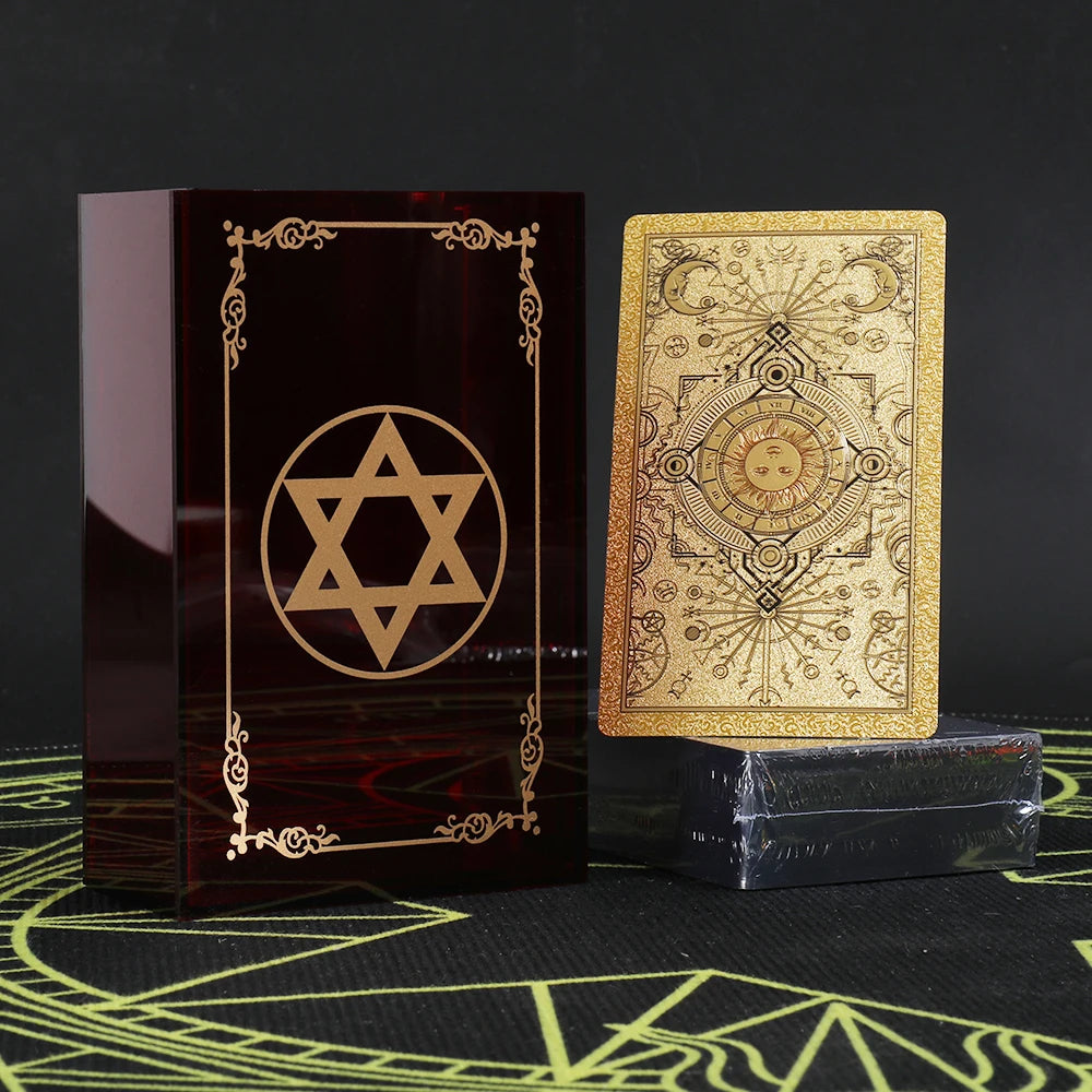 Gold Foil Tarot Dark Red