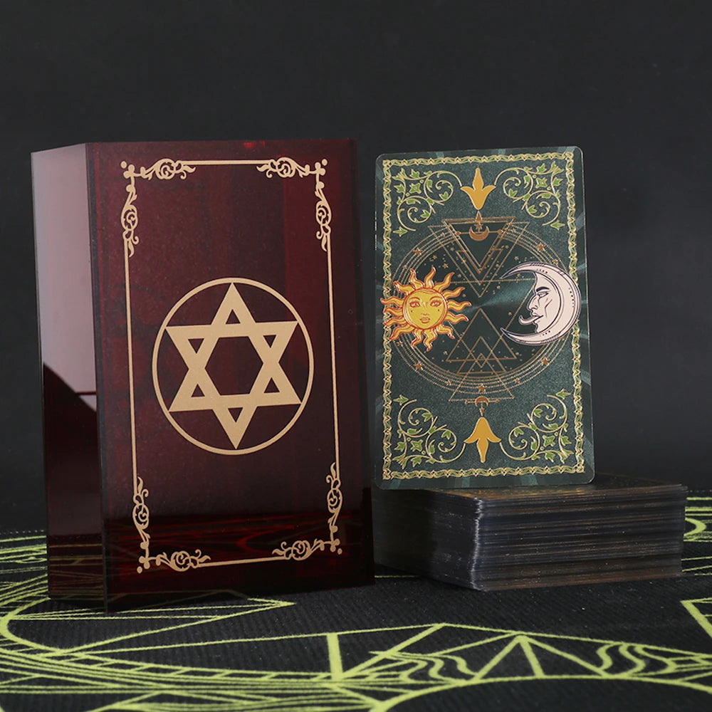 Gold Foil Tarot Dark Red