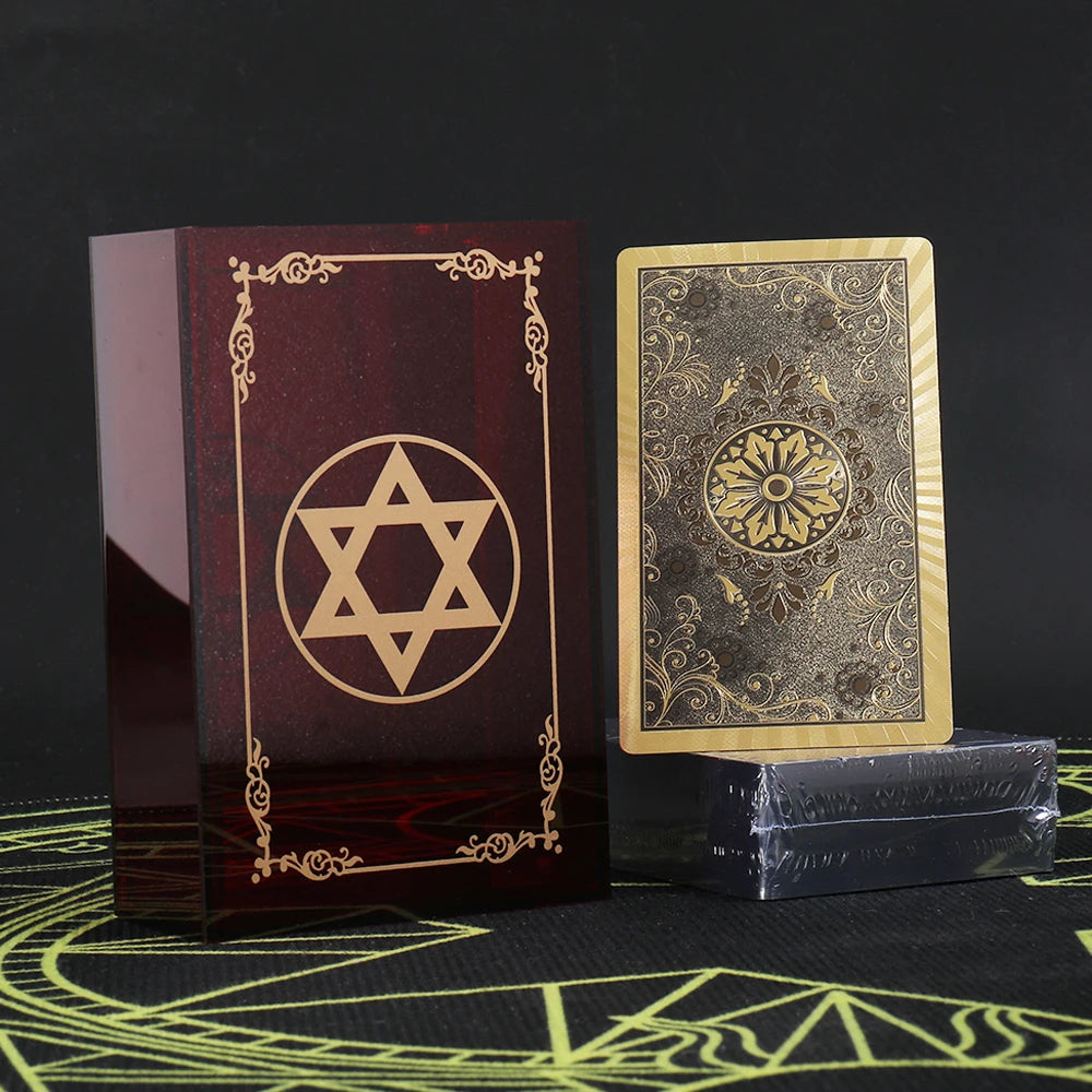 Gold Foil Tarot Dark Red