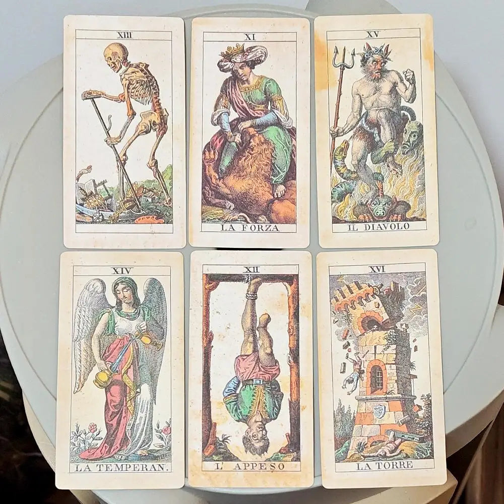 Tarot Soprafino 1830 Vintage Italian Tarot Deck in Rigid Box, Historical Reproduction