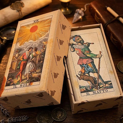 Tarot Soprafino 1830 Vintage Italian Tarot Deck in Rigid Box, Historical Reproduction