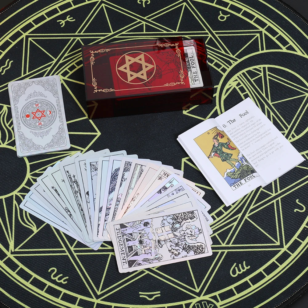 Gold Foil Tarot Dark Red