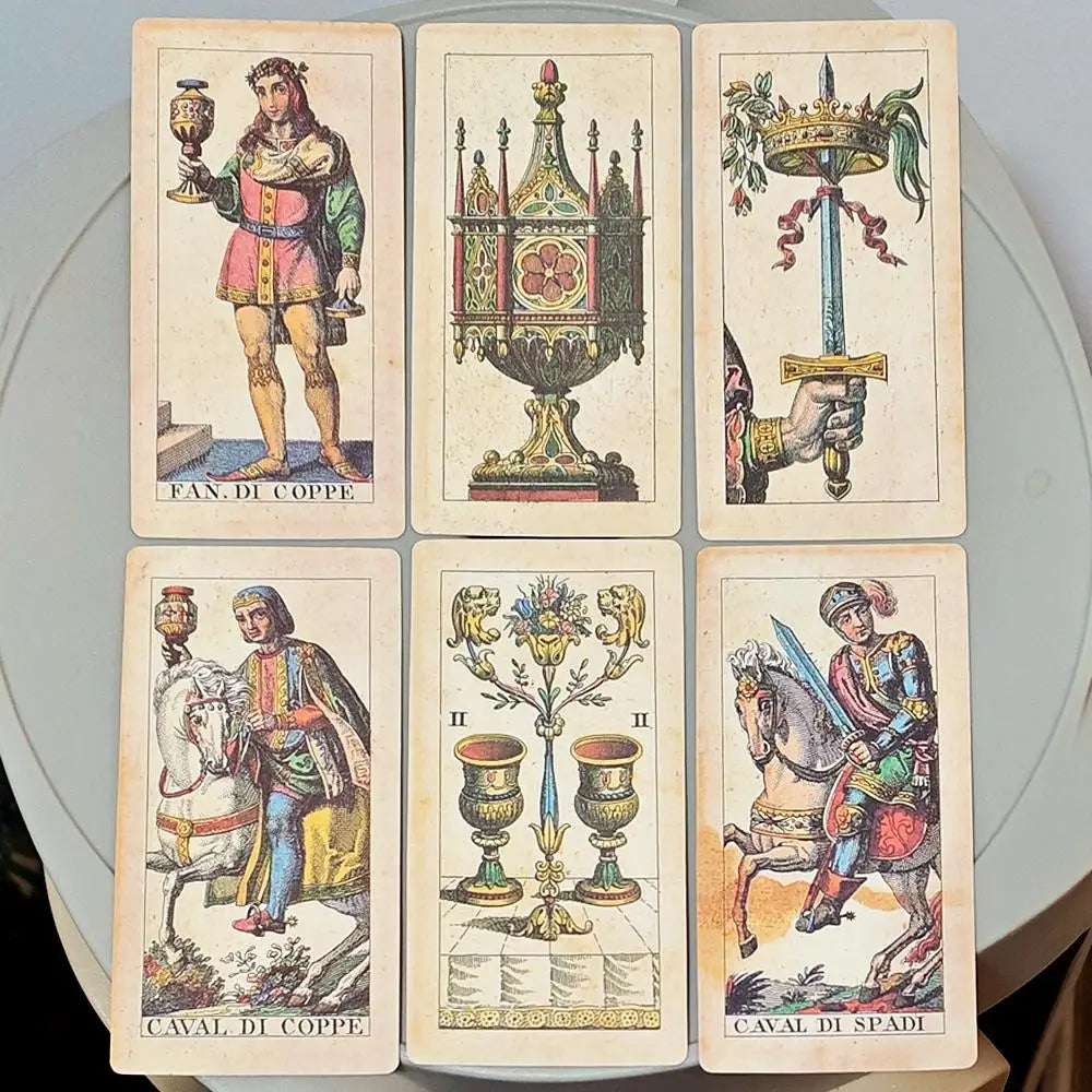 Tarot Soprafino 1830 Vintage Italian Tarot Deck in Rigid Box, Historical Reproduction
